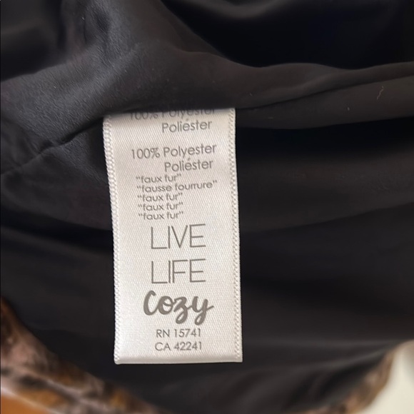 PJ Salvage Pink and Brown Teddy Jacket Plush Faux Fur size S - Picture 12 of 12